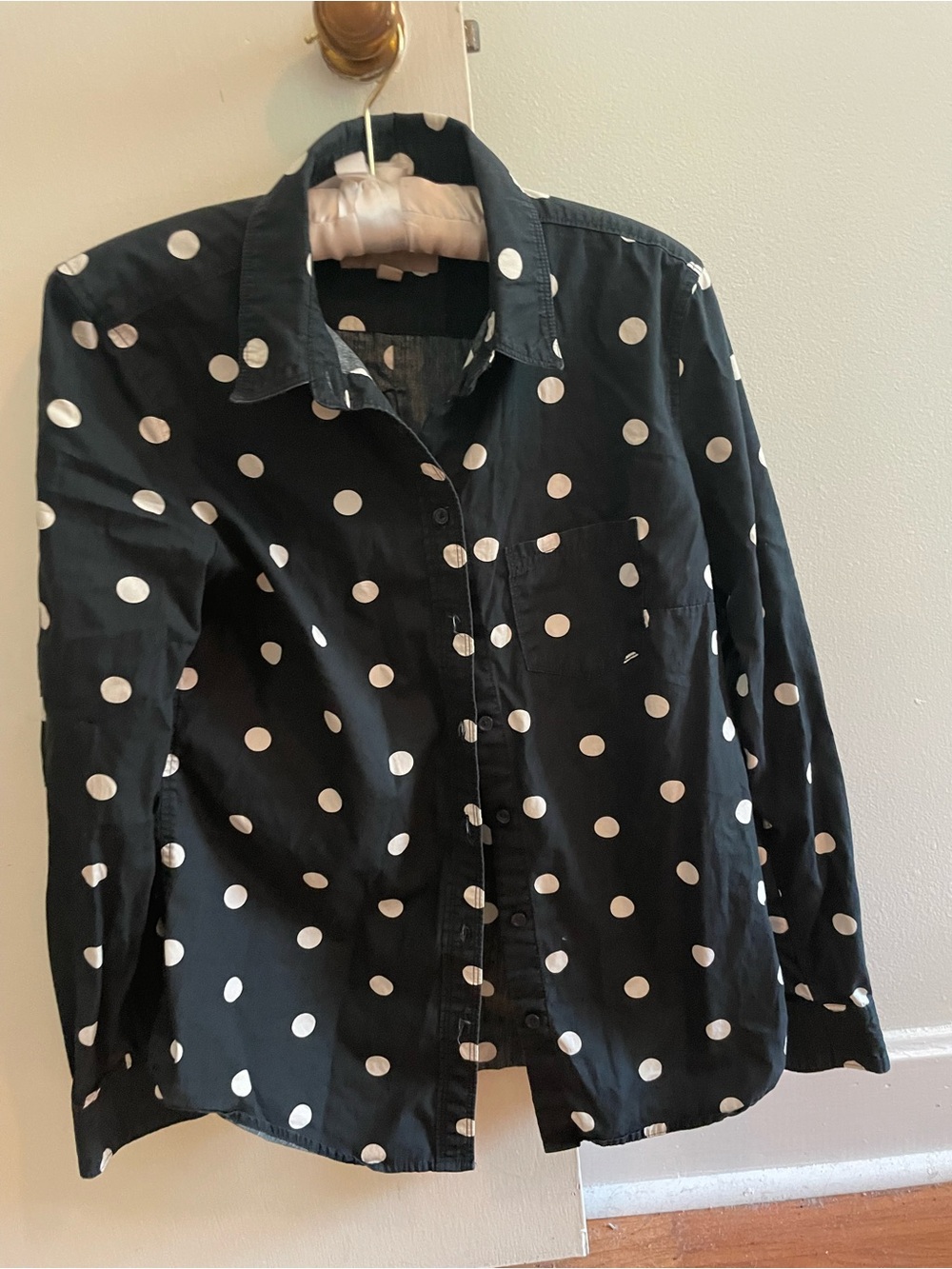 Banana Republic Black Polka Dot Button-Up shirt